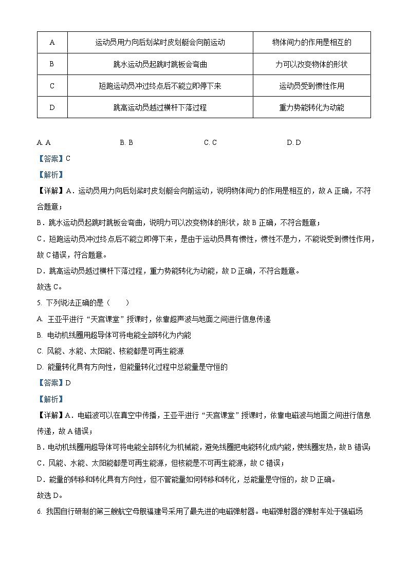 2024年云南省楚雄彝族自治州双柏县中考三模物理试题（解析版）第3页