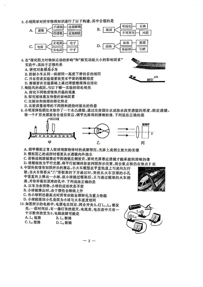 2024年江苏省南京市鼓楼区中考二模物理试题02
