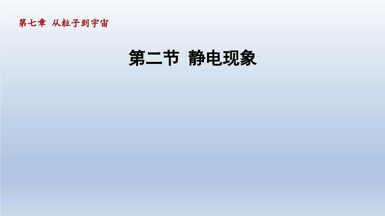 2024八年级物理下册第7章从粒子到宇宙7.2静电现象课件（苏科版）第1页