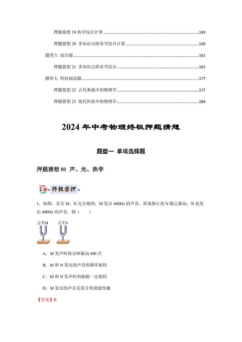 2024年中考终极押题猜想-物理（全国通用）（解析版）第2页