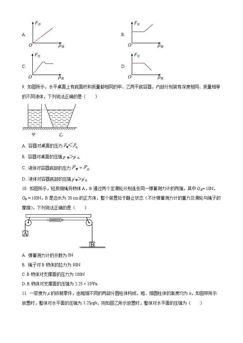 江苏省苏州市昆山市葛江中学 2023-2024学年八年级下学期第二次形成性评价（5月）物理试题（学生版）第3页
