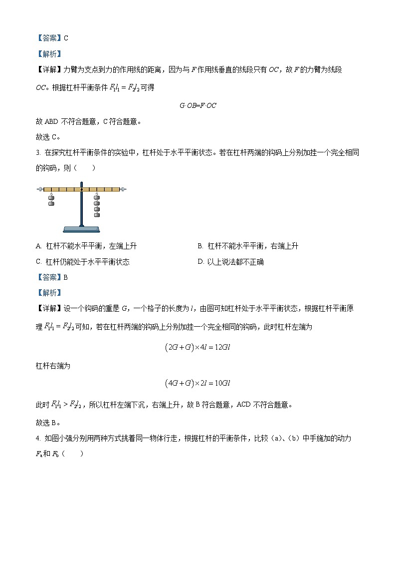 山东省济宁市金乡县2023-2024学年八年级下学期5月月考物理试题（学生版+教师版）02
