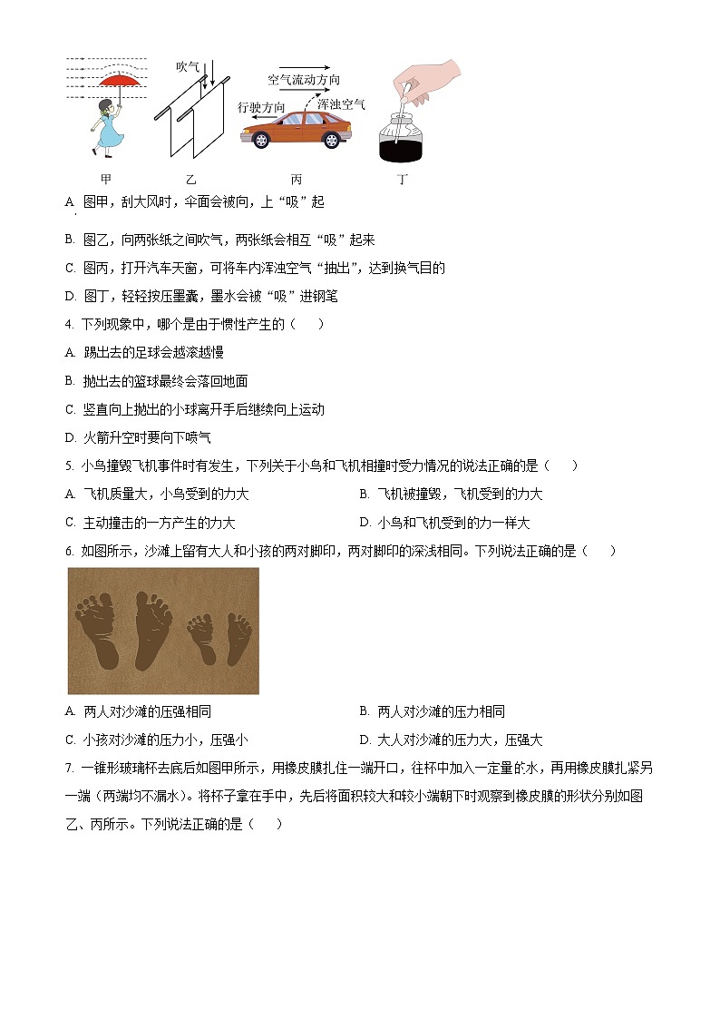 贵州省罗甸县2023-2024学年八年级下学期期中质量监测物理试题（学生版）第2页