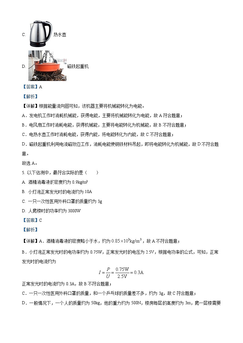 2024年江苏省新海实验中学中考二模物理试题（学生版+教师版 ）03