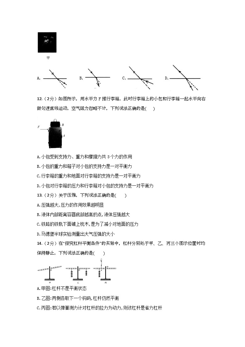 2024年春安徽省九年级中考物理模拟试题（含答案）第3页