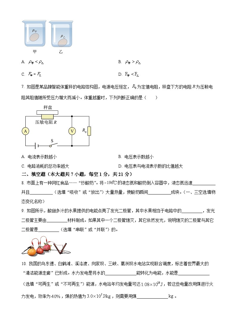 2024年广东省惠州市中考二模物理试题（学生版+教师版）02
