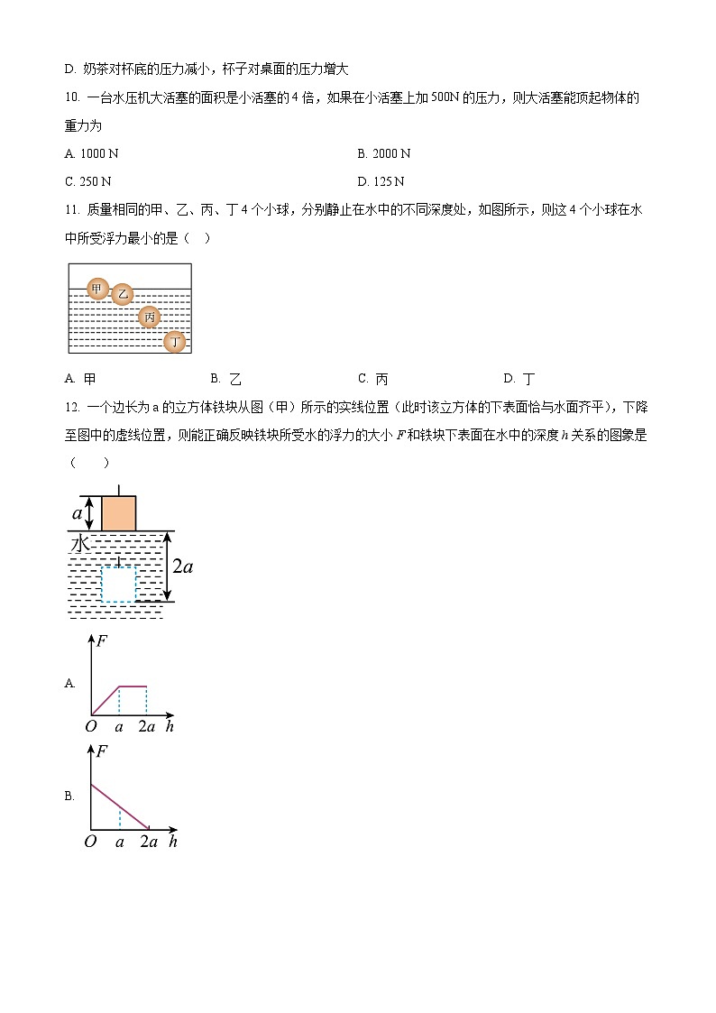 福建省南平市浦城县2023-2024学年八年级下学期期中考试物理试题（学生版）第3页