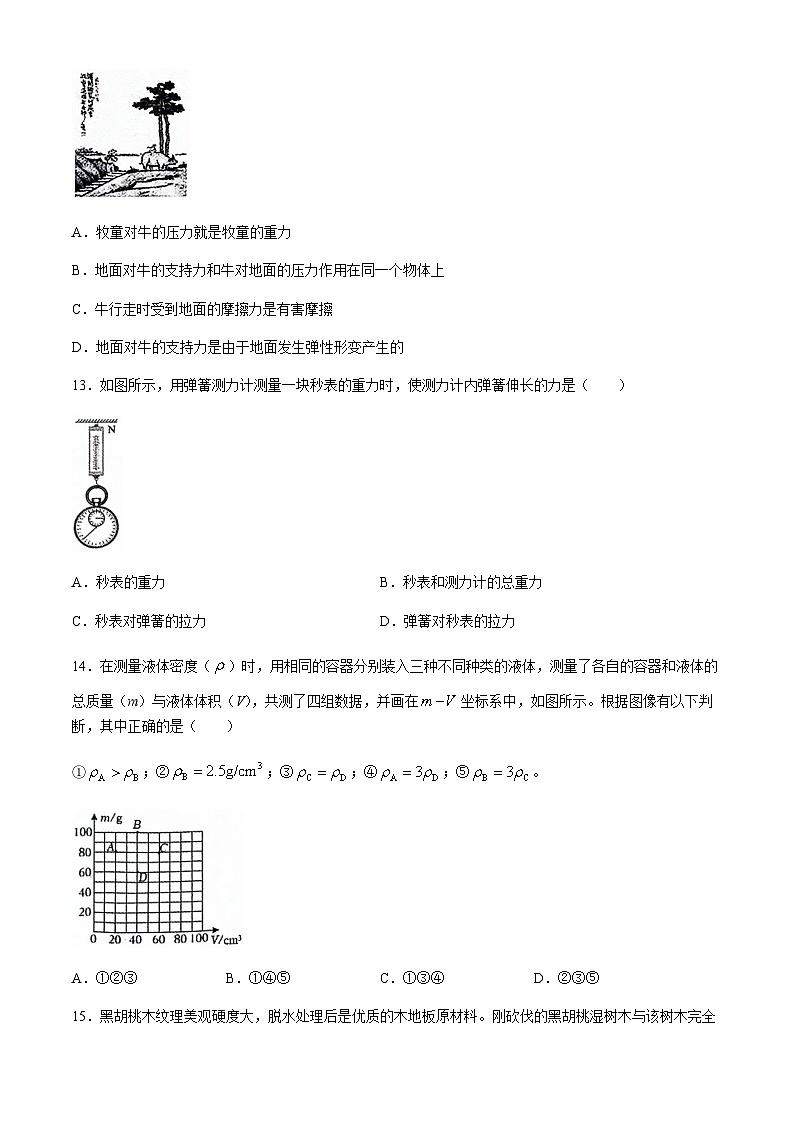 江苏省常州市金坛区2023-2024学年八年级下学期4月期中物理试题含答案03