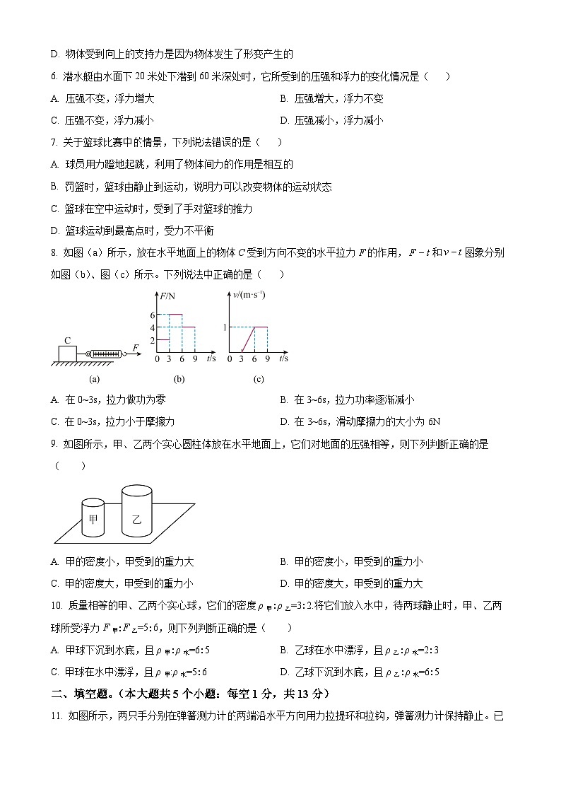 河北省廊坊市香河县第四中学2023-2024学年八年级下学期5月月考物理试题（学生版）第2页