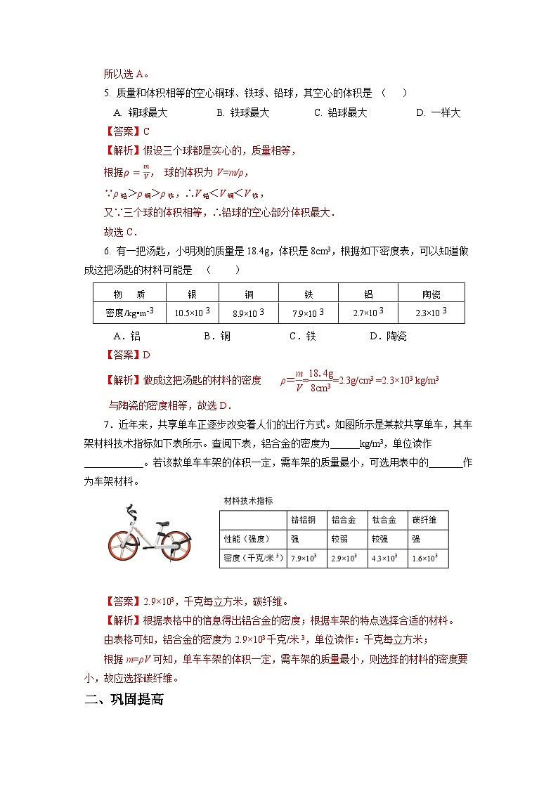 【核心素养】人教版八年级上册 第六章 第4节《密度的应用》课件+教案+分层练习02