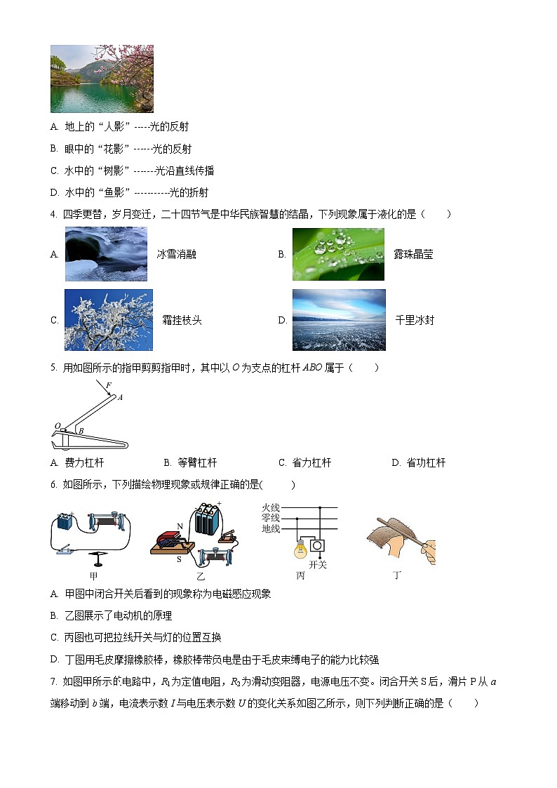 广东省茂名市龙岭教育共同体2023-2024学年九年级下学期第二次模拟考试物理试卷（学生版+教师版）02