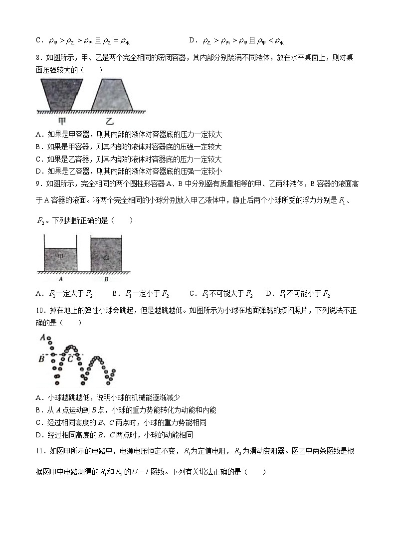 2024年湖北省孝感市汉川外国语学校中考三模物理试卷(无答案)第3页