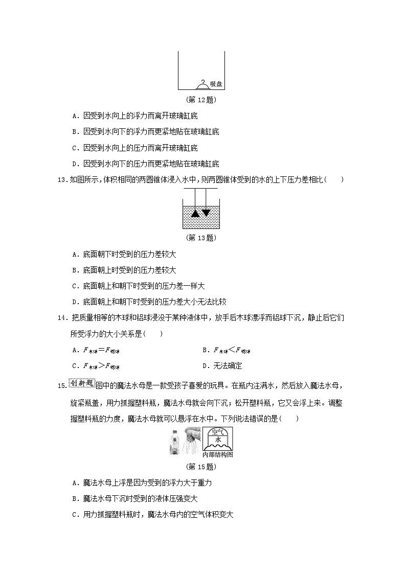 安徽省2024八年级物理下册第九章浮力与升力学情评估试卷（附答案粤教沪版）03