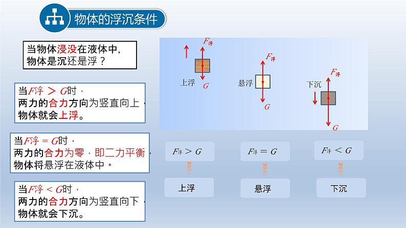 2024八年级物理下册第九章浮力与升力9.3研究物体的浮沉条件上课课件（粤教沪版）第3页