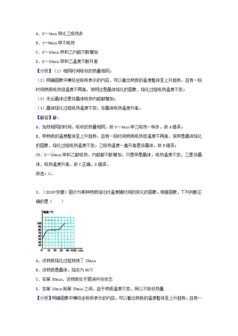 2018中考物理试题分类汇编专题7熔化和凝固含解析03