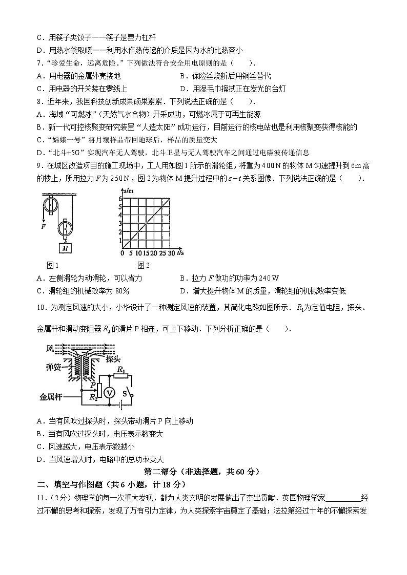 2024年陕西省西安市部分学校初中学业水平考试物理试题02