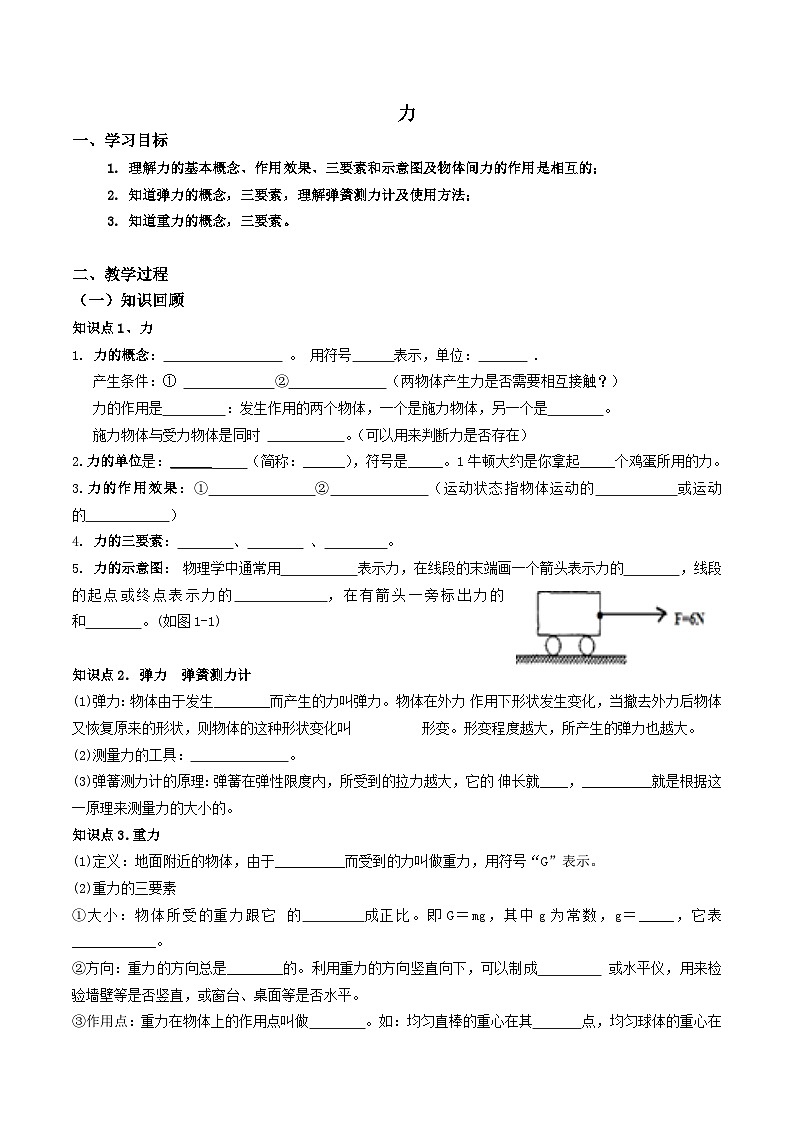 2024年中考物理专题复习：力01