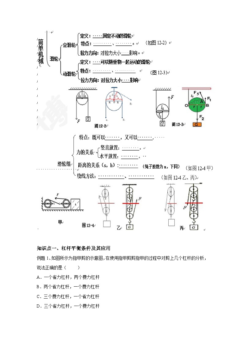 2024年中考物理专题复习：杠杆和滑轮02