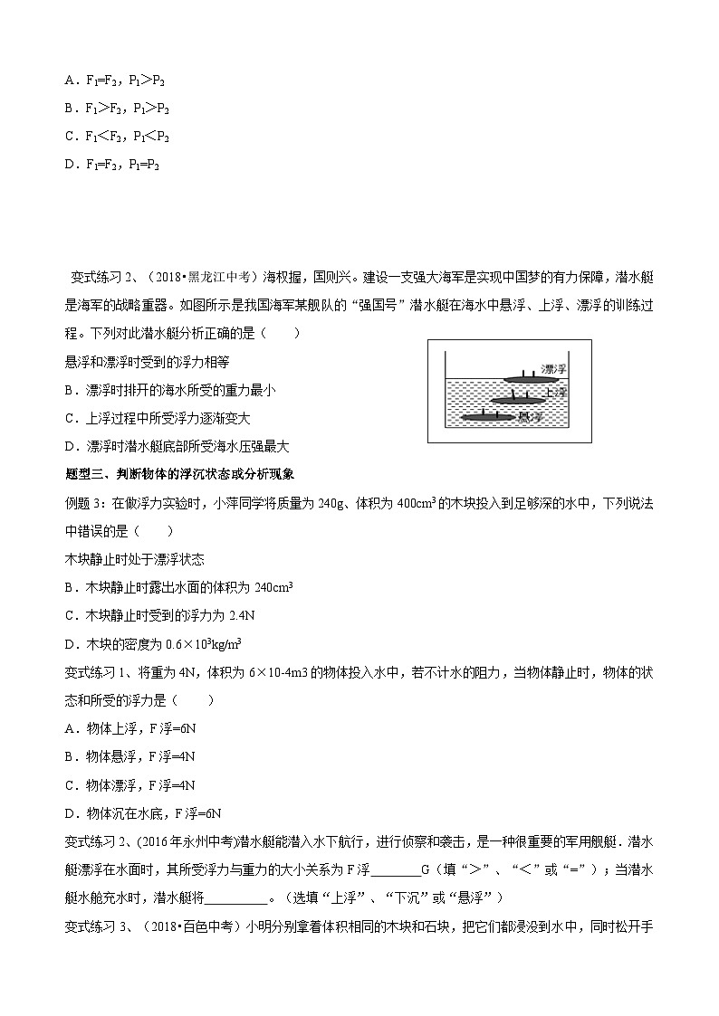2024年中考物理专题复习：物体的浮沉条件及其应用第3页