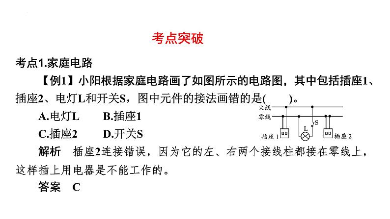 2024年中考物理二轮复习专题突破课件：家庭电路和安全用电(共36张PPT)（含答案）第7页