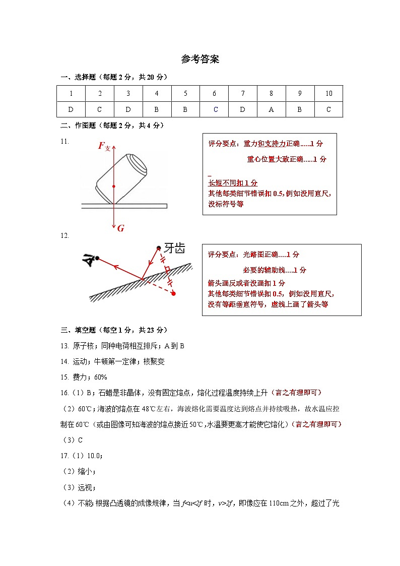 2024年深圳市高级系33校初三第三次联考物理试卷01