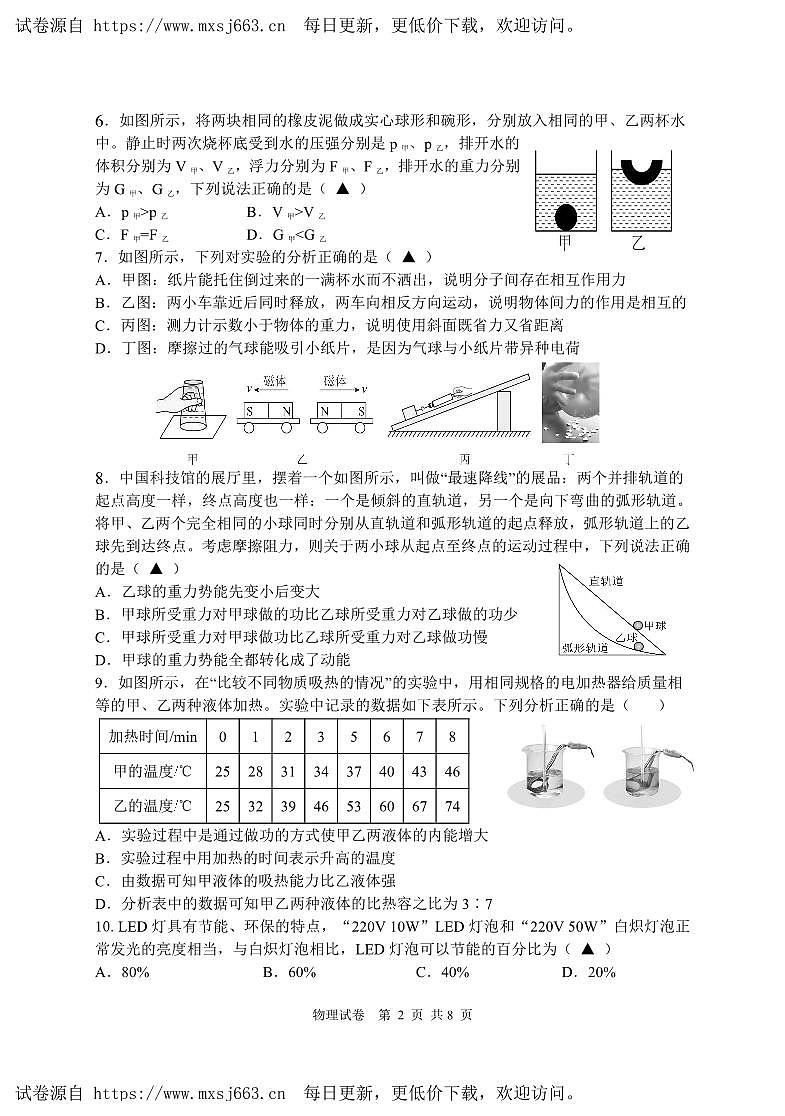 2024年江苏省盐城市建湖县中考三模物理试题(1)02