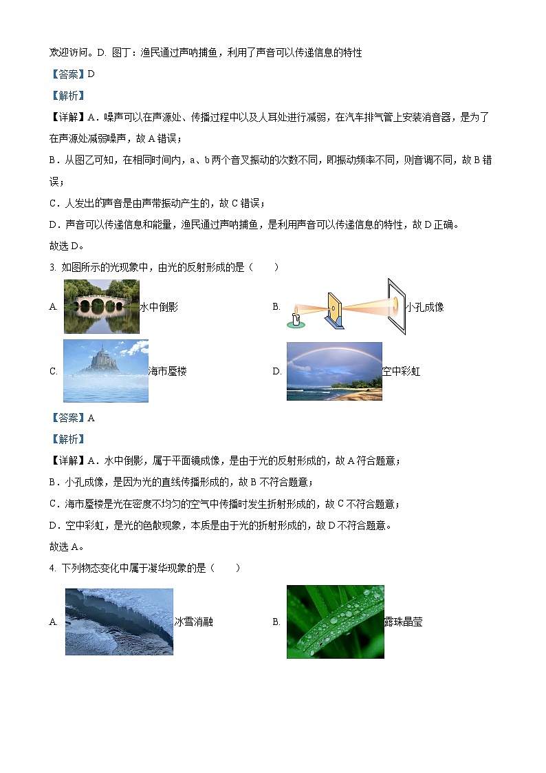 2024年黑龙江省哈尔滨市道里区中考三模理综物理试题第2页