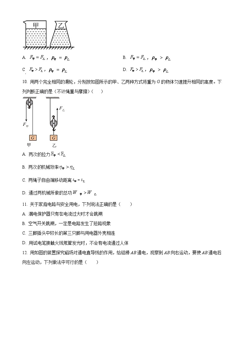 2024年河南省南阳市名校联考中考三模物理试题（原卷版+解析版）03