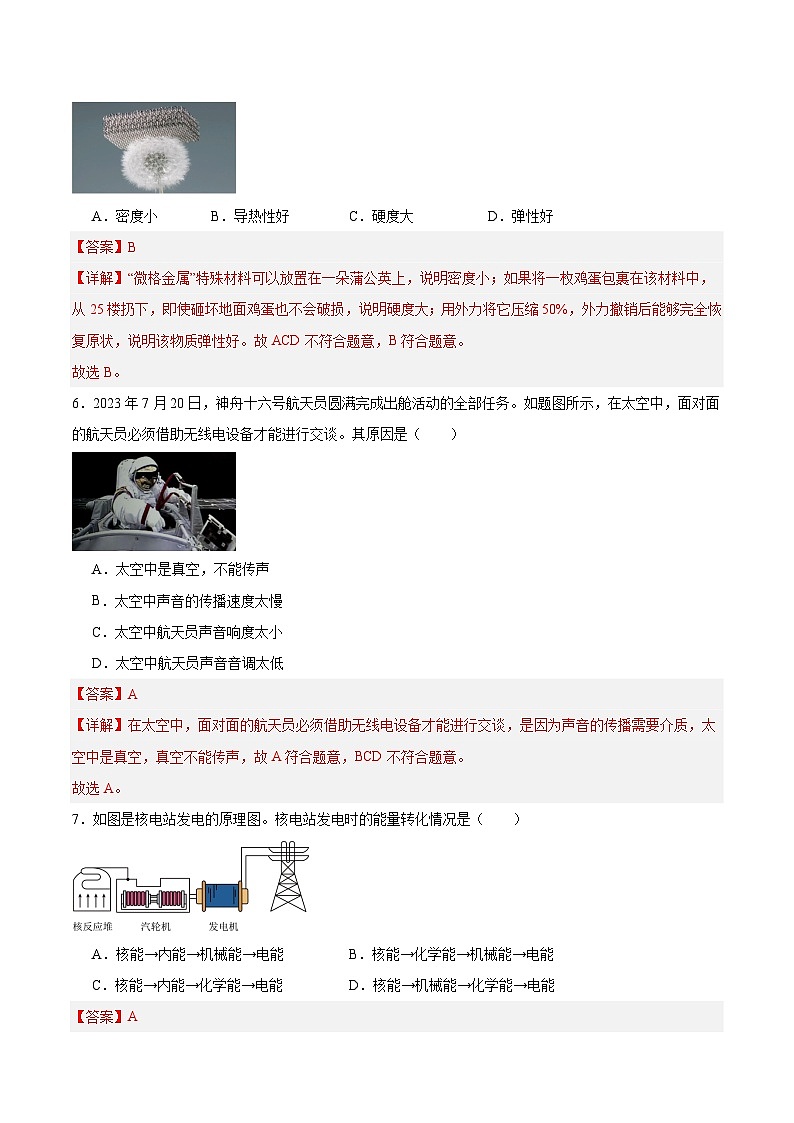 物理（成都卷）（全解全析）第3页