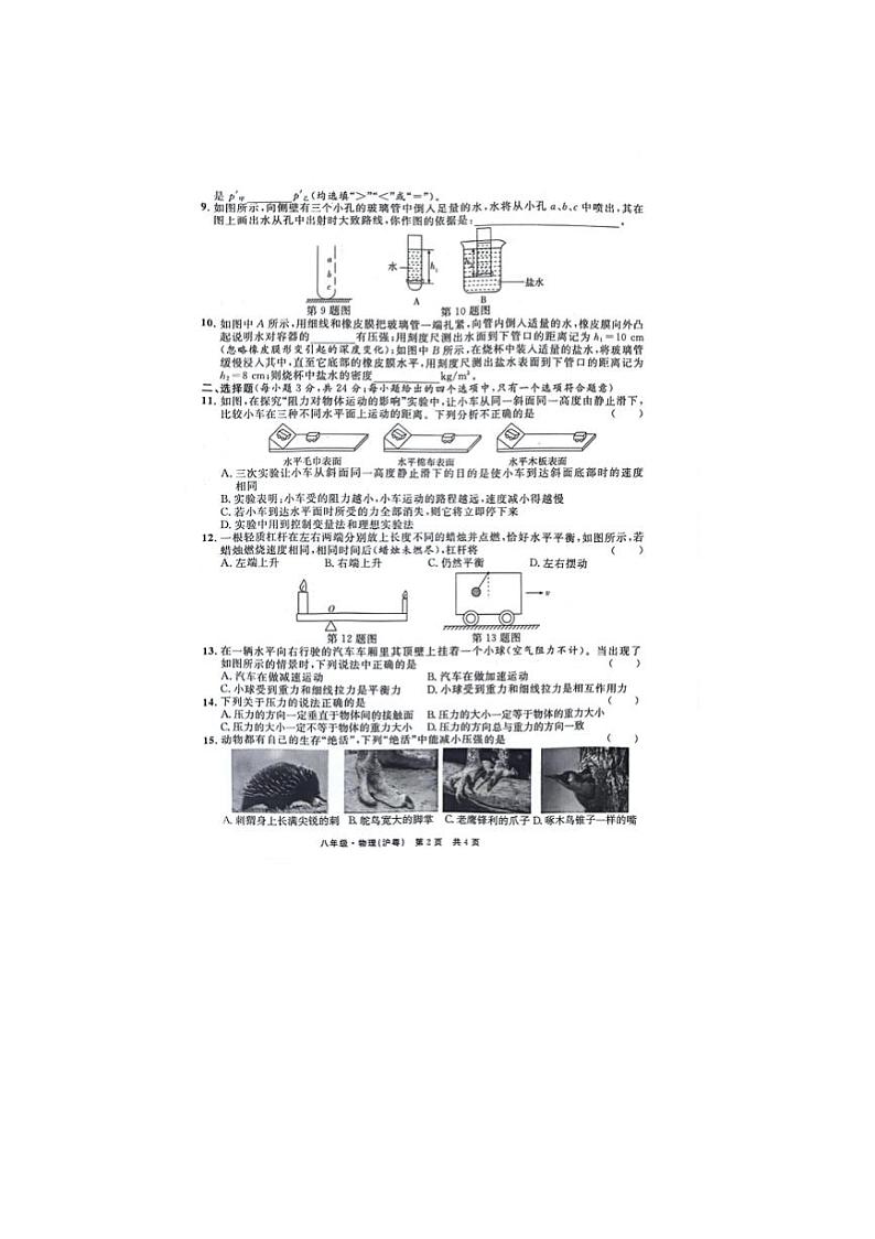 2024年利辛县八年级下学期第三次月考物理试卷（PDF含答案）02