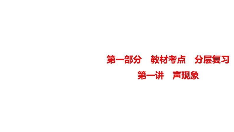 2024年中考物理分层复习声现象课件第1页