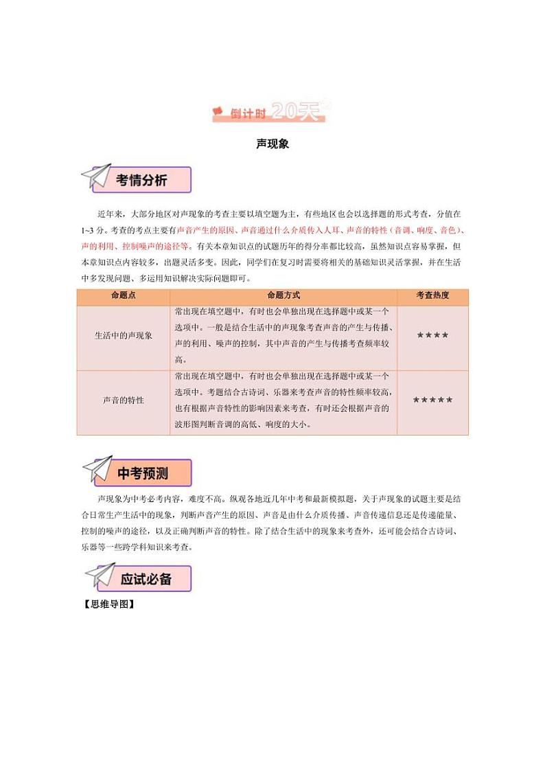 [物理]2024年中考考前20天终极冲刺攻略物理（一）（含解析）第2页