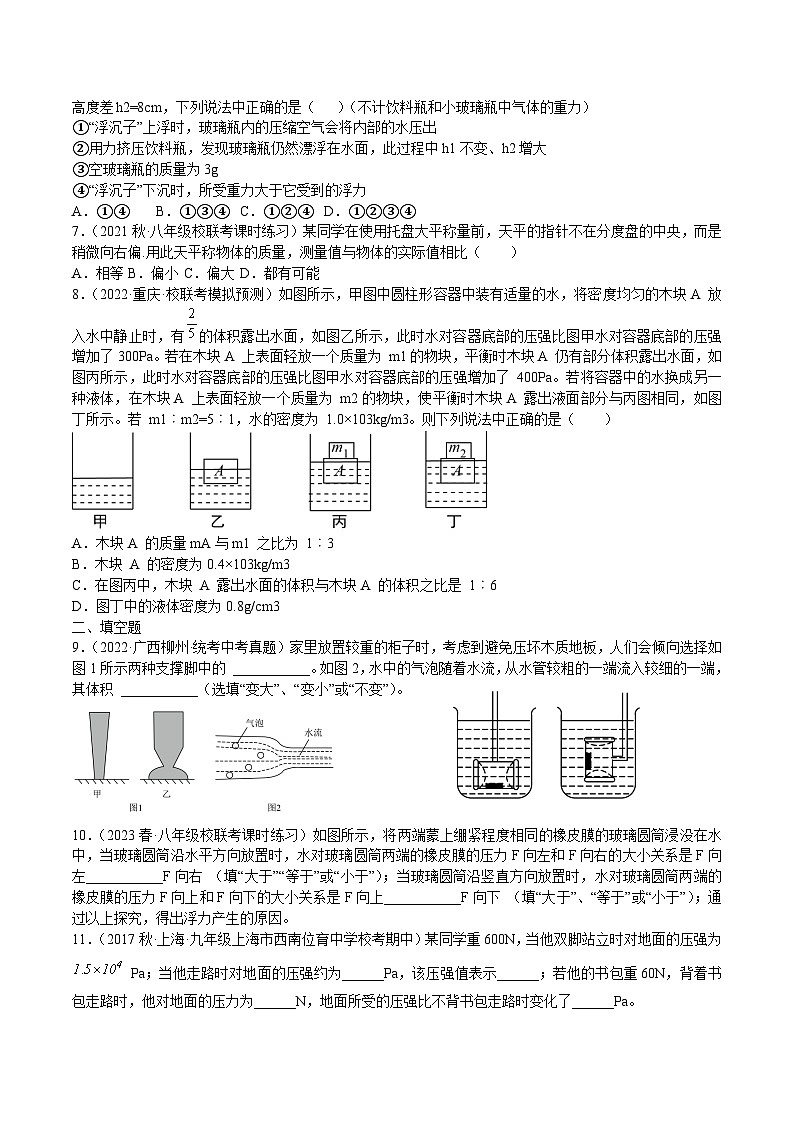 2024年江苏省南京市玄武区玄武外国语学校八年级下学期物理期末模拟卷1第2页