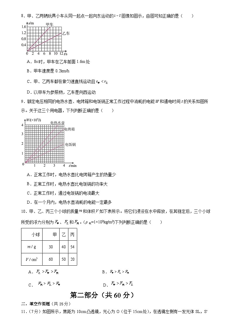 2024年广东省广州市越秀区育才实验学校中考物理二模试卷第3页