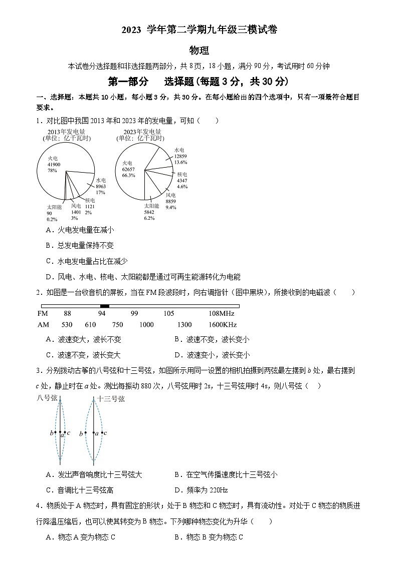 2024年广东省广州市广雅中学中考物理三模试卷01