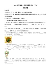 精品解析：2024年河南省周口市商水县中考三模物理试题（原卷版）