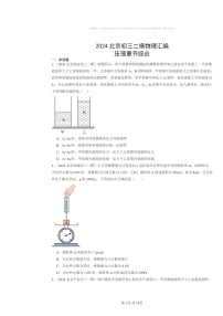 [物理]2024北京初三二模物理试题分类汇编：压强章节综合