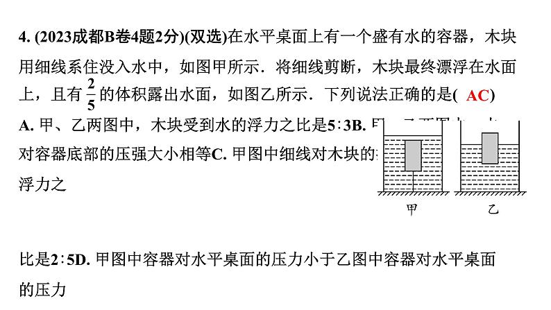 2024成都中考物理二轮专题复习 第15讲 浮力的相关计算（课件）第5页