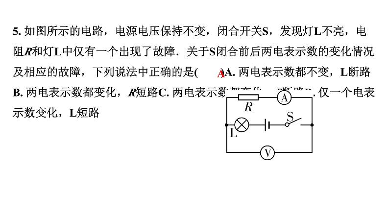 2024成都中考物理二轮专题复习 微专题 电路故障分析 （课件）第8页