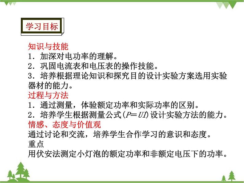 人教版物理九年级下册 第18章  第3节 测量小灯泡的电功率课件第2页