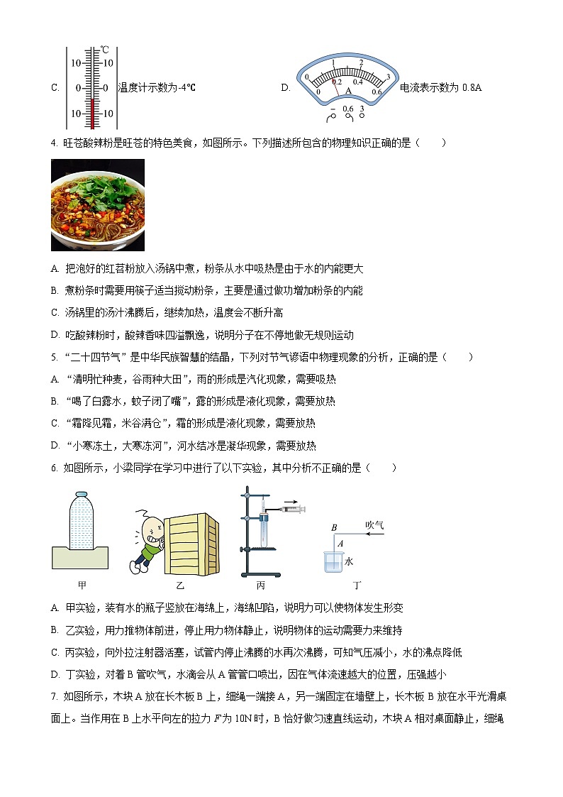 2024年四川省广元市旺苍县中考三模物理试题（原卷版+解析版）第2页
