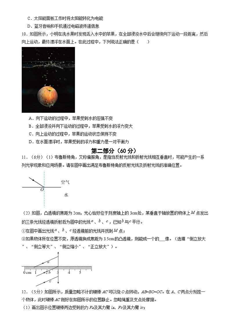 2024年广东省广州市华南师范大学附属中学中考三模物理试卷第3页