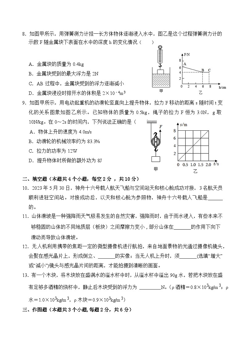 2024年贵州省铜仁市碧江区八年级下册期末物理检测试卷（三） 人教版02