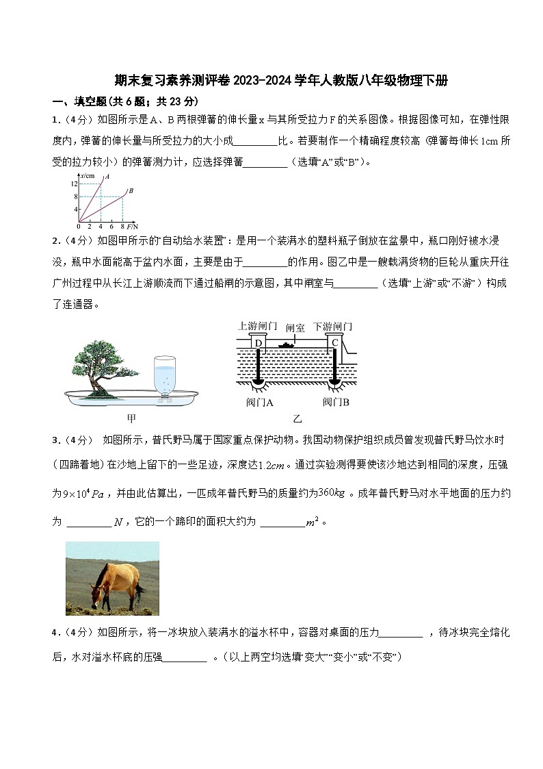 期末复习素养测评卷2023-2024学年人教版八年级物理下册第1页