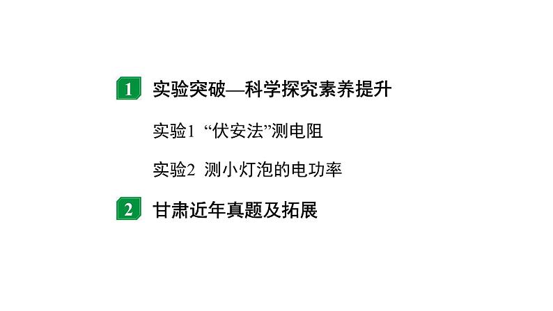 2024甘肃中考物理二轮专题复习 微专题“伏安法”测电阻、测电功率实验对比复习（课件）第2页