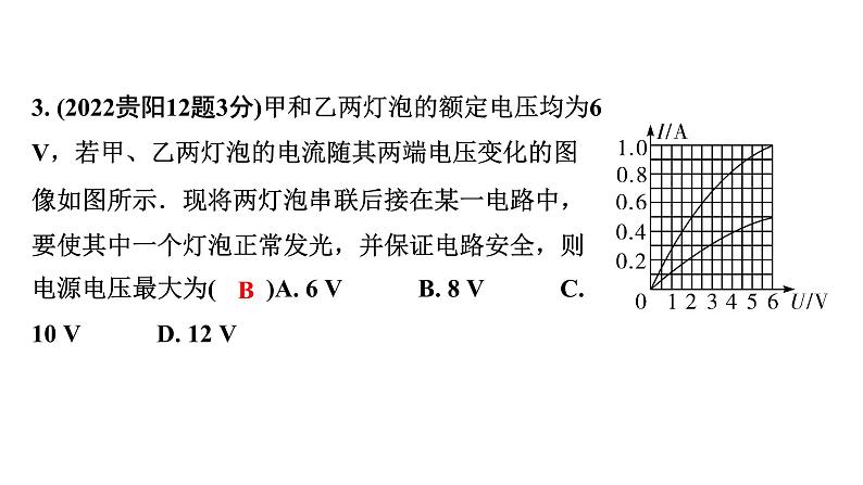 2024贵阳中考物理二轮重点专题研究 微专题 欧姆定律、电功率的简单计算（课件）05