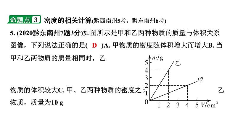 2024贵州中考物理二轮重点专题研究 第八章 第一节 质量与密度的理解（课件）第7页