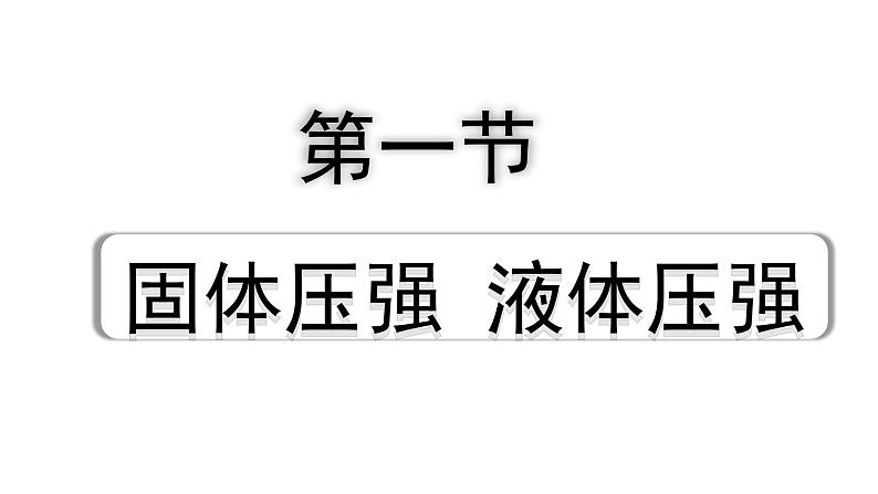 2024贵州中考物理二轮重点专题研究 第十一章 第一节 固体压强  液体压强（课件）01