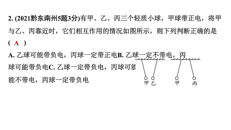 2024贵州中考物理二轮重点专题研究 微专题 电荷  电流  电压  电阻（课件）第4页