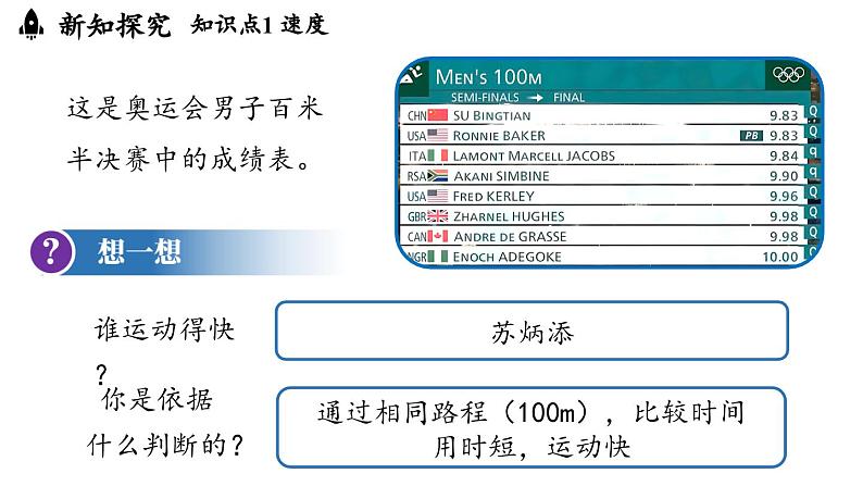 1.3运动的快慢  课件--2024-2025学年人教版物理八年级上册第5页